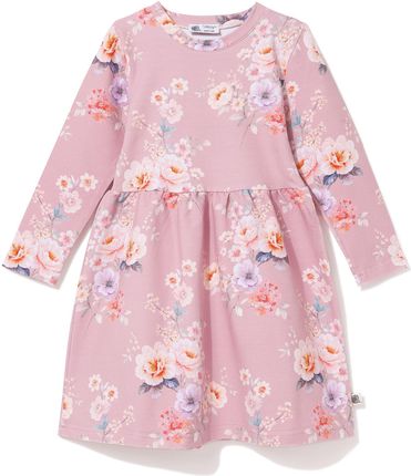 Sukienka bawełniana Flamingo z długim rękawem Pink roses dla mamy