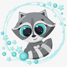 Zdjęcie Malowanie Po Numerach Mały Szop Pracz 30X30Cm - Szamotuły