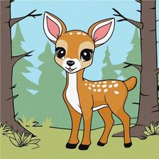 Zdjęcie Malowanie Po Numerach Magiczny Jeleń Kids 25X25Cm - Ostrów Lubelski