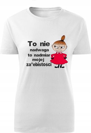 Koszulka T-shirt damska D519 Mała MI To Nie Nadwaga biała rozm S