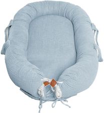 Hi Little One Kokon Gniazdko Dla Noworodka Z Organicznego Oddychającego Bio Muślinu Baby Blue