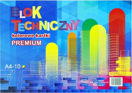 Blok Techniczny Kolorowy Premium A4 10 Ark. 170G/M