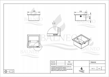 Balneo Wall Box Paper 1 Uchwyt Na Papier Wbudowany W Ścianę Miedziany Ze Stali Nierdzewnej - zdjęcie 6