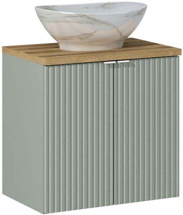 Comad Zestaw Mebli Line Reed Green Szafka Z Drzwiami Blat Wotan 60 Cm Umywalka Pati