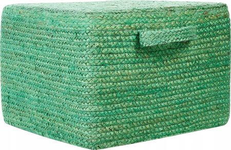 Beliani Puf Z Juty 45X45X30 Cm Zielony Dhadar