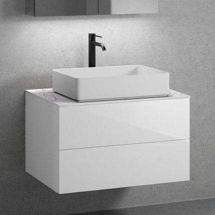 Neoro N50 Szafka Szer. 80 Cm Z 2 Szufladami Umywalka Szer. 58 Cm Biały Mat, Bn0065Wm+Bn0422Wh+Bn0402C1