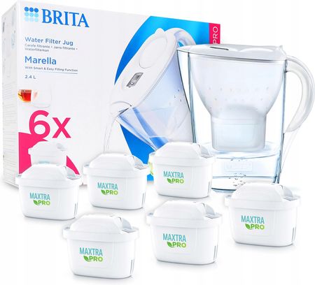 Dzbanek filtrujący BRITA Marella 2,4l biały + 6 MAXTRA PRO Pure Performance