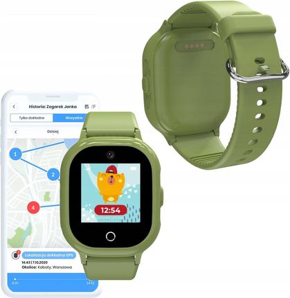 SMARTWATCH ZEGAREK DLA DZIECI GPS APP WIFI ZIELONY