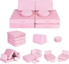Zdjęcie Sofa modułowa duża składana dla dzieci DIY 8 miękkich poduch - różowa ECOTOYS  WYSYŁKA 1-3 DNI - Libiąż