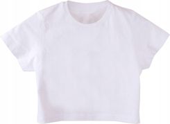 Krótki Top Crop Biały Rozmiar L Damska Bluzka Tshirt Koszulka Basic