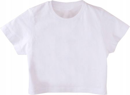 Krótki Top Crop Biały Rozmiar L Damska Bluzka Tshirt Koszulka Basic