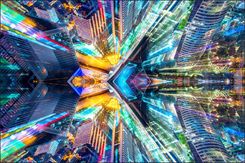 Muralo Fototapeta Dekoracja Abstrakcyjne Miasto Przyszłości Z Modnym Efektem 3D Tapeta Ścienna Do Sypialni 460x300cm