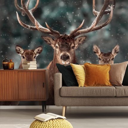 Muralo Fototapeta Abstrakcyjne Dzikie Zwierzęta Jeleń Las 3D Nowoczesna Dekoracja Tapeta Ścienna 400x280cm