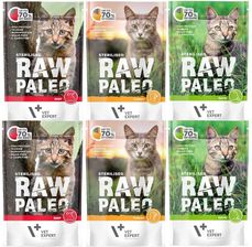 Raw Paleo Vet Expert Sterilised Karma Dla Kotów Wołowina Indyk I Dziczyzna 6X100G
