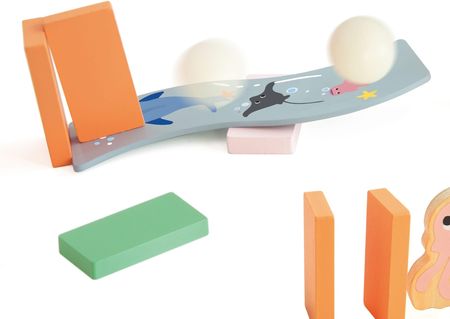 Classic World Drewniane Domino Tor Logiczny Przeszkód Układanka Montessori 100 El. - zdjęcie 4
