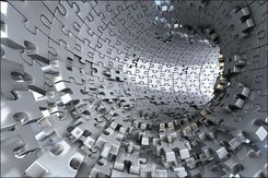 Muralo Fototapeta Abstrakcja 3D Tunel Puzzle Tapeta Ścienna Do Sypialni Z Modnym Efektem 3D 300x210cm