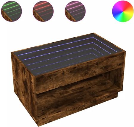 Stolik kawowy z LED Infinity, przydymiony dąb, 90x50x50 cm - zdjęcie 2
