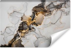 Muralo Fototapeta Abstrakcyjny Marmur Dekoracja Do Salonu Szaro Czarna Tapeta Ścienna Z Elementami Złota Modny Efekt 3D 416x290cm