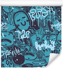 Muralo Tapeta Ozdoba Ścienna Łatwa W Czyszczeniu Modne Rysunki Graffiti Pokój Młodzieżowy Z Modnym Efektem 3D