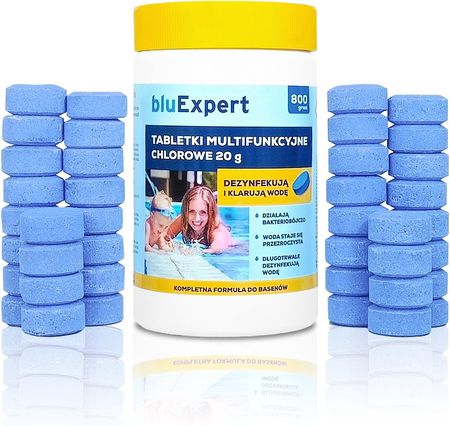 Bluexpert Multifunkcyjne Tabletki Chlor Do Basenu Klarowanie Wody 800g