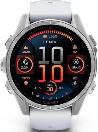 Garmin Fenix 8 43 mm Srebrny z białym paskiem