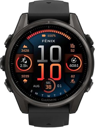 Garmin Fenix 8 43mm Sapphire Carbon Grey z czarno-szarym paskiem