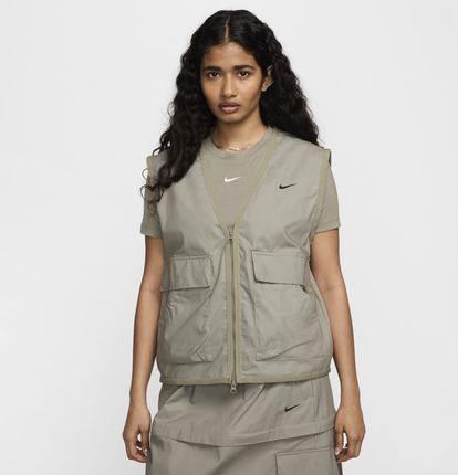 Damski bezrękawnik cargo z tkaniny o luźnym kroju Nike Sportswear Essential - Zieleń