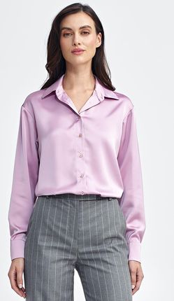 Satynowa koszula body - róż - K80 (kolor róż, rozmiar 38)