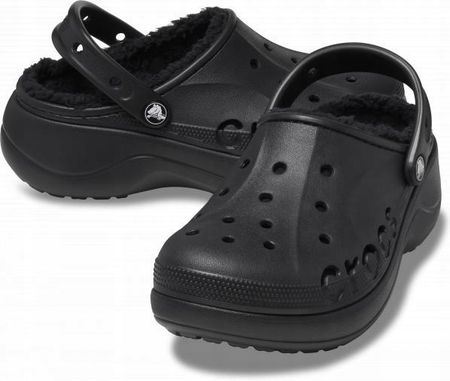 Damskie Ocieplane Chodaki Buty Crocs Baya Platform Lined 208708 Clog 42-43