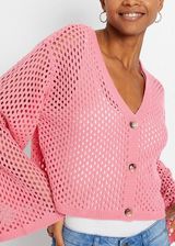 Bonprix xai Sweter Rozpinany Ażurowy 52/54 - zdjęcie 1