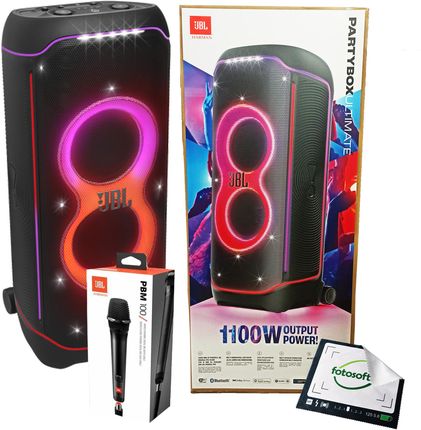 Głośnik JBL Partybox Ultimate Czarny 1100 W + Mikrofon przewodowy JBL