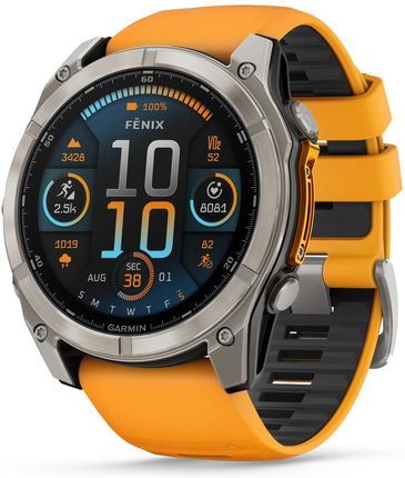 Garmin Fenix 8 51mm Tytanowy z Pomarańczowym Paskiem