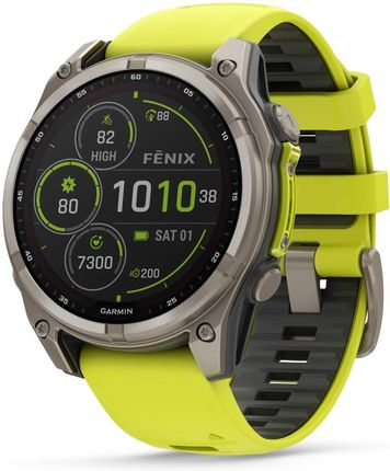 Garmin Fenix 8 47mm Tytanowy z Żółtym Paskiem