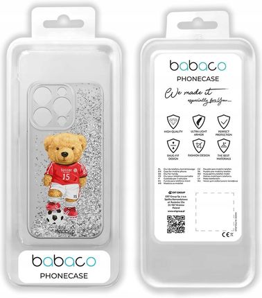 Babaco Etui Do Apple Iphone 13 Mini Teddy Soccer 001 Płynny Brokat Srebrny - zdjęcie 3