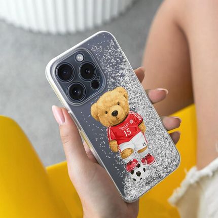 Babaco Etui Do Apple Iphone 13 Mini Teddy Soccer 001 Płynny Brokat Srebrny - zdjęcie 4