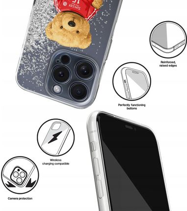 Babaco Etui Do Apple Iphone 13 Mini Teddy Soccer 001 Płynny Brokat Srebrny - zdjęcie 2