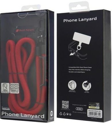 Audi Uniwersalna Smycz Do Telefonu 120Cm 10Mm Crossbody Czerwony/Red Aus-Cbl10-Rsq/D1-Rd - zdjęcie 4