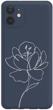 Pieceofcase Etui Czarne Matowe Z Nadrukiem Apple Iphone 12 Mini Róża Minimal 2 W