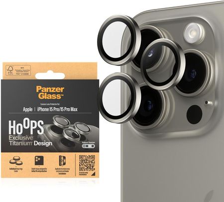 Panzerglass Ochraniacz Obiektywu Aparatu Hoops Do Iphone'A 15 Pro/15 Pro Max - Naturalny Tytan