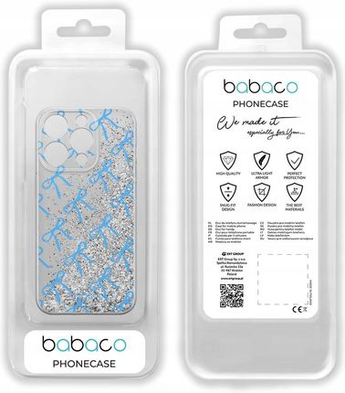 Babaco Etui Do Apple Iphone 14 Plus Kokardki 001 Płynny Brokat Niebieski - zdjęcie 4