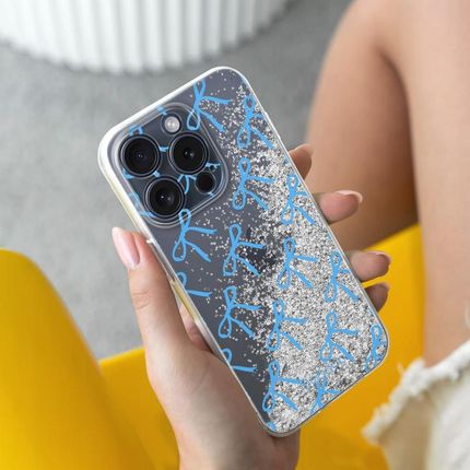 Babaco Etui Do Apple Iphone 14 Plus Kokardki 001 Płynny Brokat Niebieski - zdjęcie 3