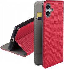 Martech Etui Z Klapką Do Iphone 16 Plus Obudowa Czerwony Case Smart Magnet Kabura