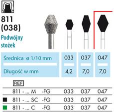 Drobne akcesoria medyczne NTI Kahla GmbH Wiertła podwójne stożki 811