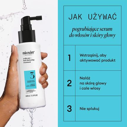 Nioxin System 3 Scalp + Hair Thickening Treatment Pielęgnacja Bez Spłukiwania Do Rzednących Włosów 100ml - zdjęcie 2