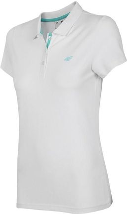 4F Koszulka Polo Damska NOSH4-TSD007-10S, Damski, t-shirt, Biały, Rozmiar: S