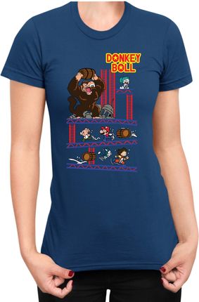 Donkey Ball koszulka damska Super Mario Bros Luigi Bowser , Lady  2XL / Ciemnoniebieski