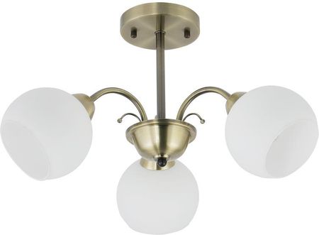 Candellux Lighting Nestor Lampa Wiszące Patynowy 3X40W E27 Klosz Biały
