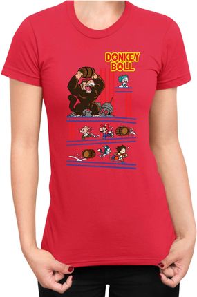 Donkey Ball koszulka damska Super Mario Bros Luigi Bowser , Lady  2XL / Czerwony