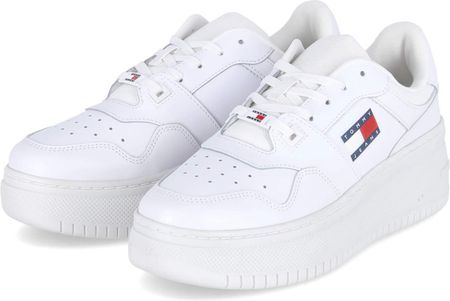 Tommy Jeans damskie niskie buty sportowe RETRO BASKET FLATFORM ESS biały mix skóra/tekstylia rozmiar: 40