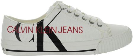 Calvin Klein Ivano Sneakersy męskie z białej tkaniny Lekkie Calvin Klein Ivano Sneakersy męskie z białej tkaniny Lekkie 44